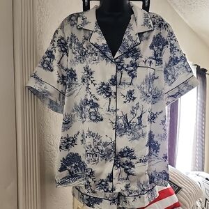 Blue and White Women's Pajamas/Pjs